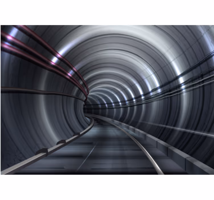 Mural de efect tunel de fier 3d - TenStickers