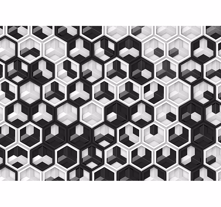 fototapet3d de geometrie alb-negru 3d - TenStickers