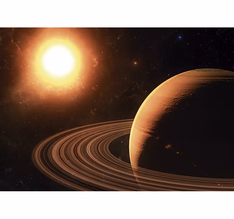 fototapet3d spațiu exterior și saturn 3d - TenStickers