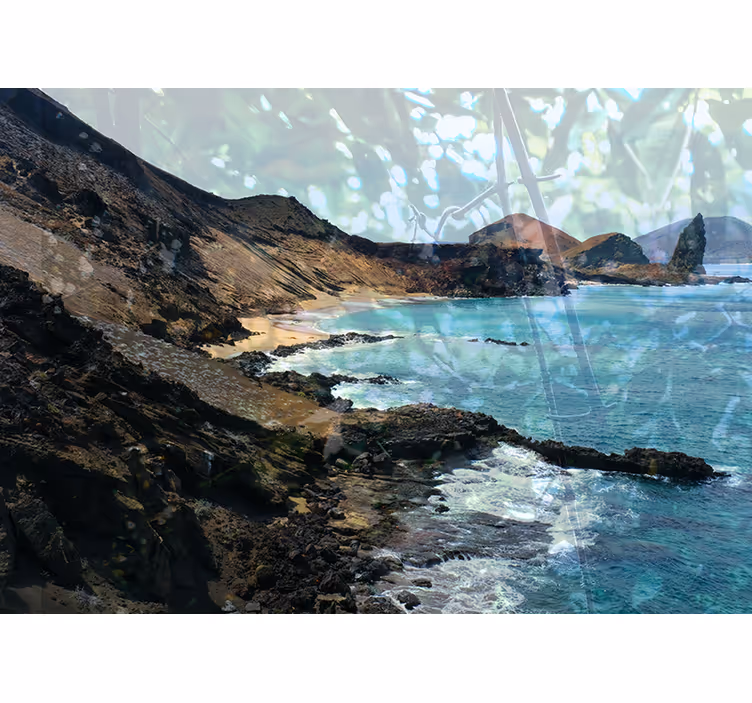 Fototapet peisaje formarea pietrelor de coastă - TenStickers