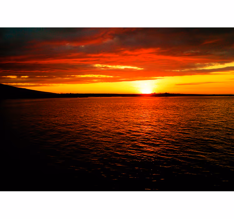 Plaja ecuadorului la apusul soarelui sub pictura murala - TenStickers