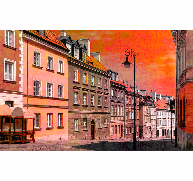 Fototapet de oraș stradă europeană fermecătoare - TenStickers