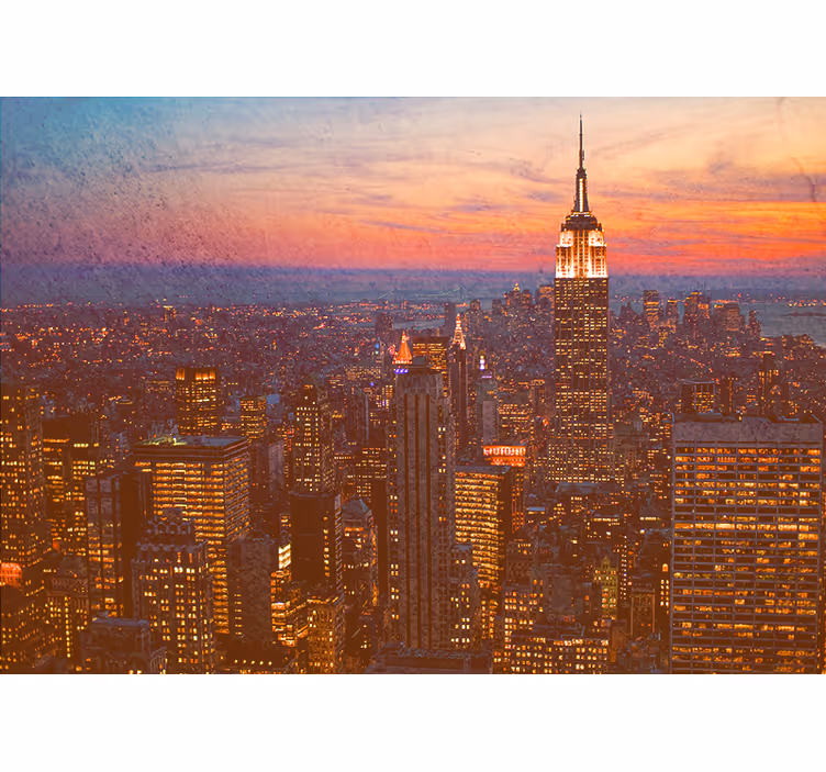 Fototapet de oraș apus de soare empire state - TenStickers