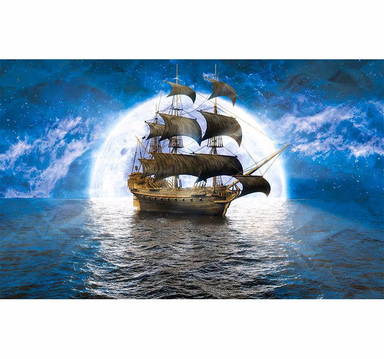 Nava pirat pe mare fototapetpentru copii - TenStickers