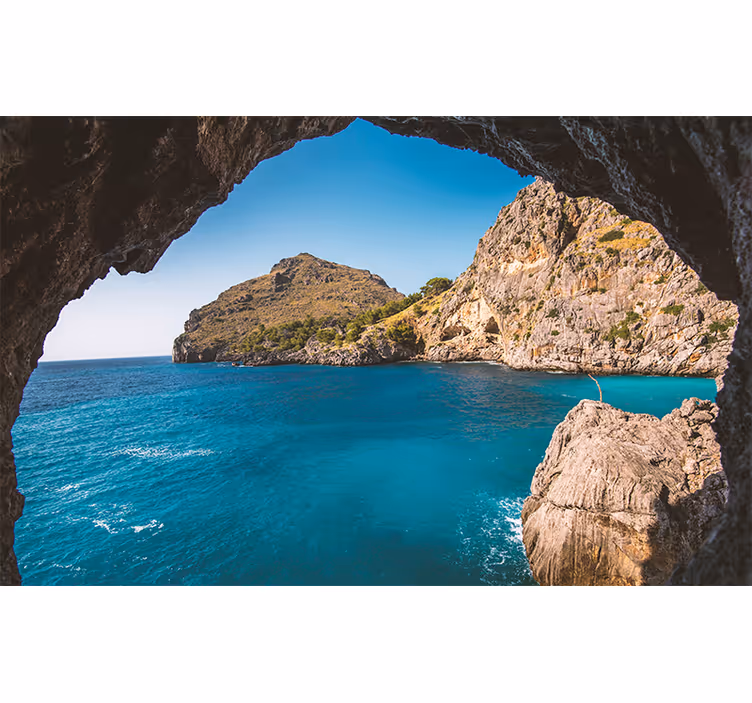 Fototapet peisaje vedere la peștera de coastă - TenStickers