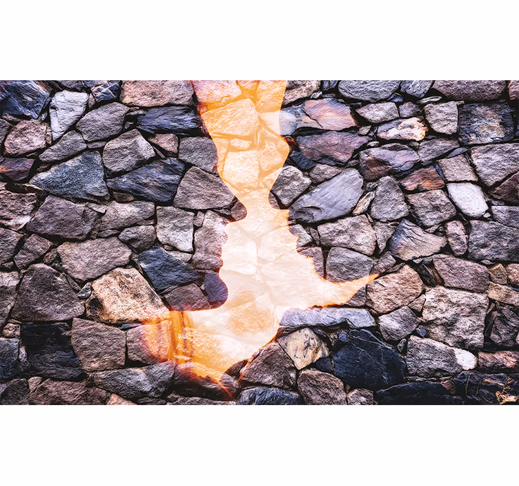 Murală de piatră oameni care se sărută murală de perete - TenStickers
