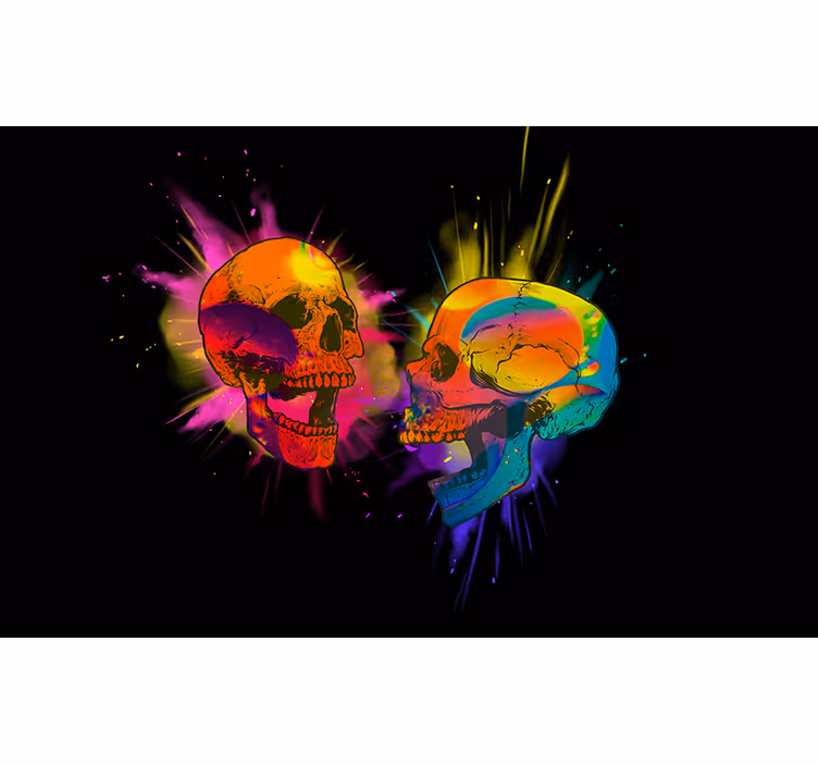 Fototapet artă urbană artă cu cranii colorate - TenStickers