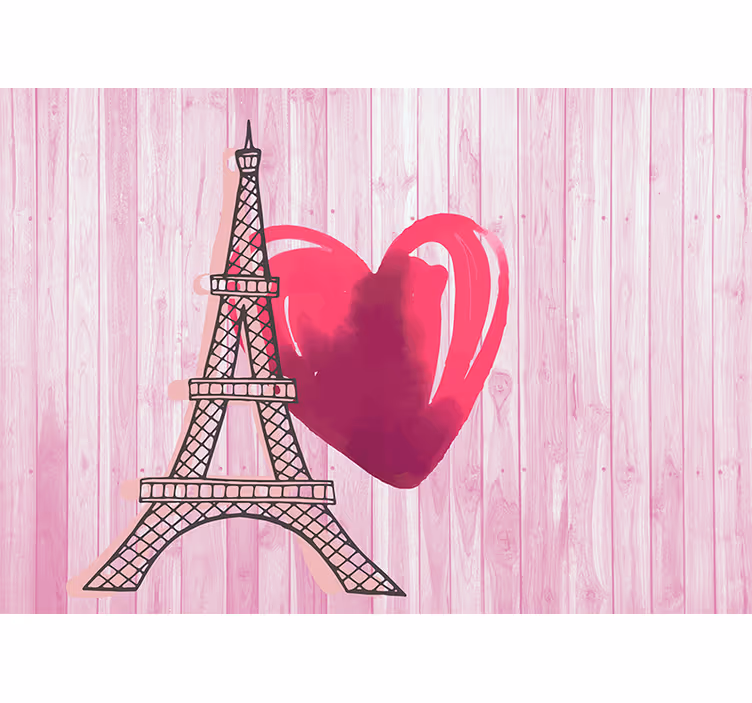Fototapet dragoste inima turnului eiffel - TenStickers
