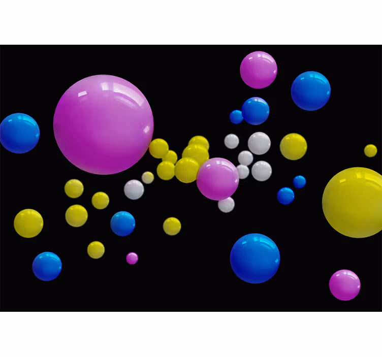 Fototapet abstract sfere colorate floating - TenStickers