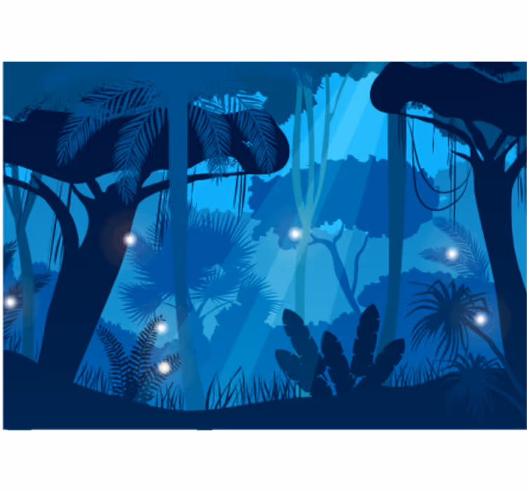 Tapet junglă verdeață tropicală vibrantă - TenStickers