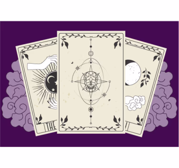 Carte de tarot cu murală de perete ca și cranii - TenStickers