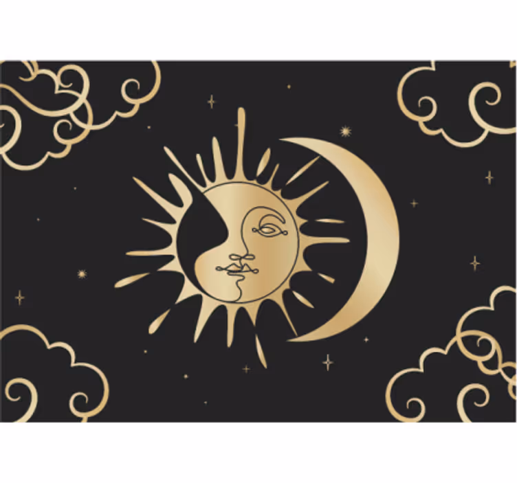 Fototapet mandale soare auriu lună - TenStickers