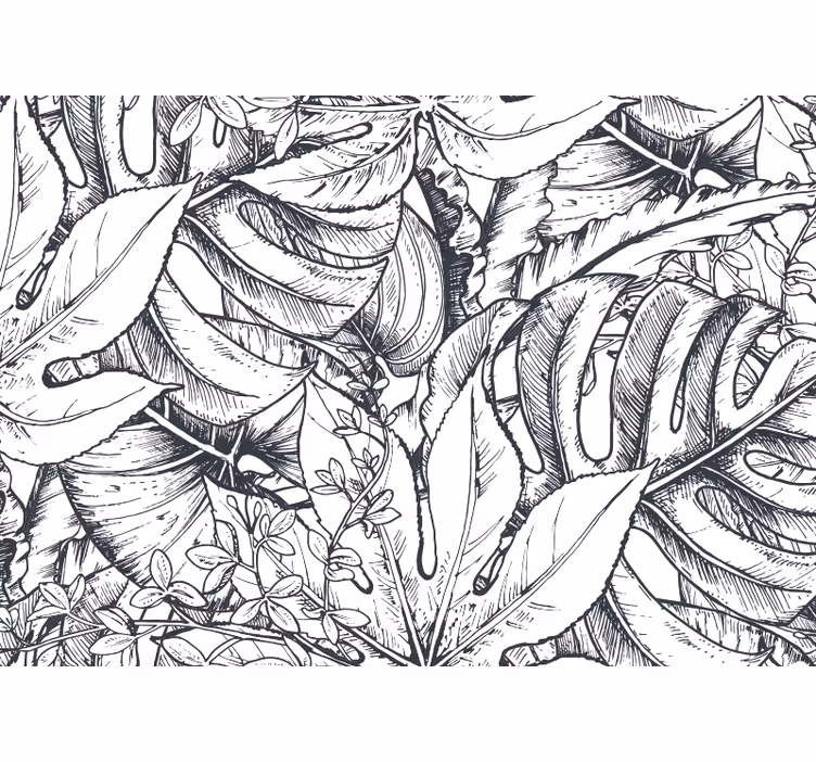 Mural de perete natura jungle alb-negru - TenStickers