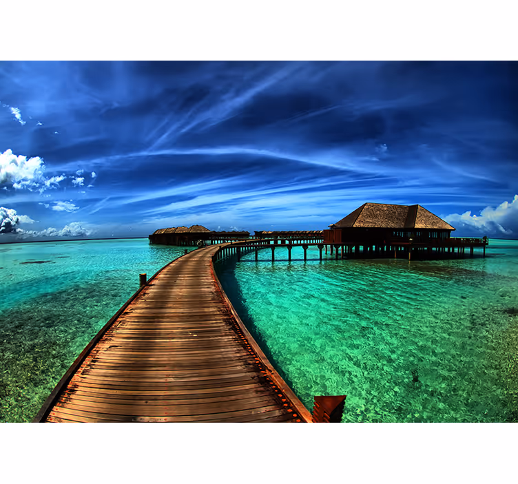 Insule marine sub pictura murala - TenStickers