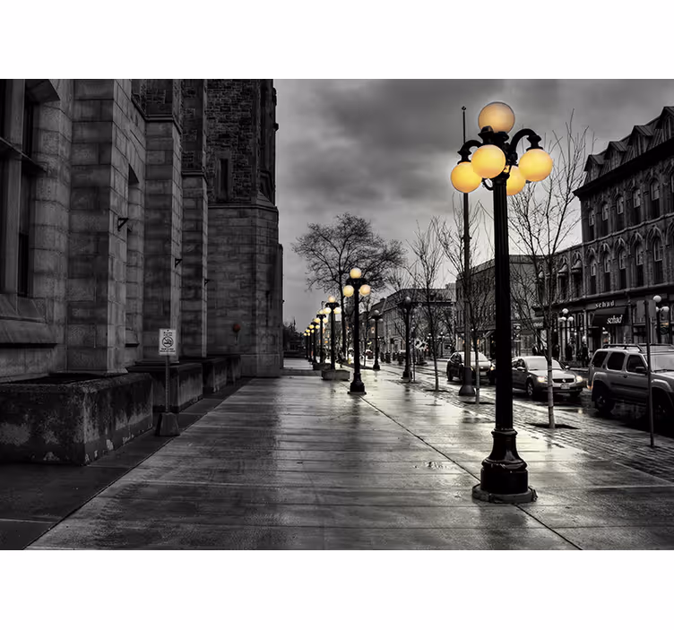 Fototapet de oraș peisaj nocturn urban - TenStickers