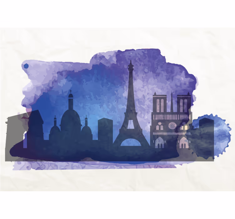 Fototapet de oraș silueta orizontului parisului - TenStickers