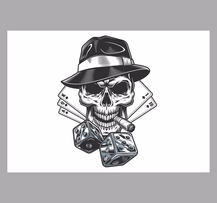 Fototapet muzică craniu cu zaruri - TenStickers