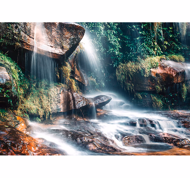 Fototapet natura peisaj senin cu cascade - TenStickers