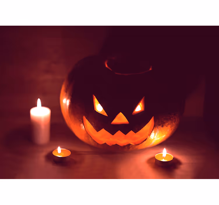 Fototapet Halloween strălucire înfricoșătoare de dovleac - TenStickers