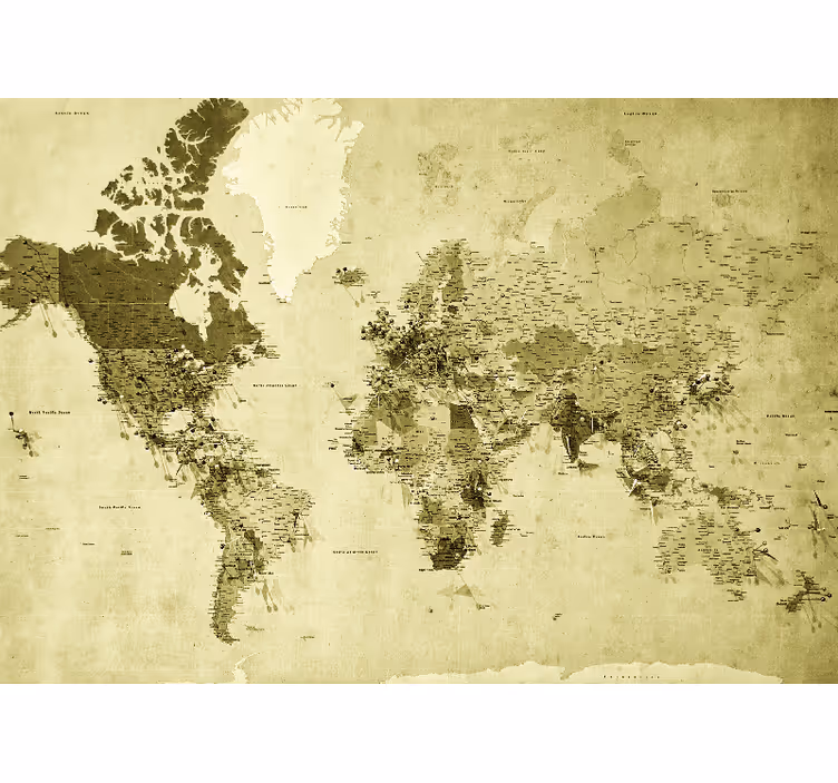 Fototapet harta lumii mapa glob retro - TenStickers