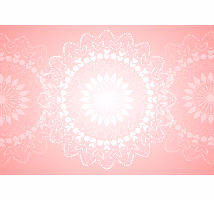 Fototapet dragoste design de mandală cu inimă - TenStickers