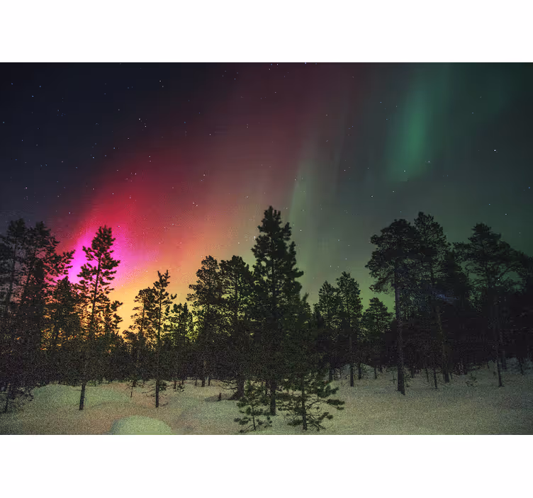 Fototapet natura spectacol de auroră boreală - TenStickers
