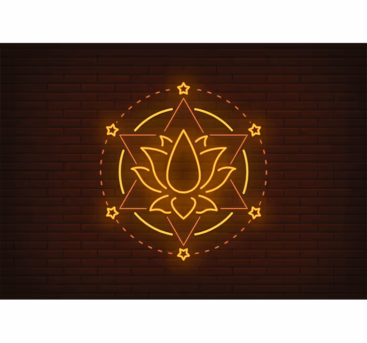 Fototapet mandale contur stea lotus - TenStickers