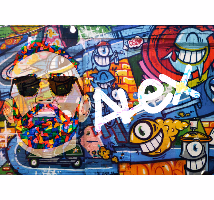Fototapet artă urbană portret urban colorat - TenStickers