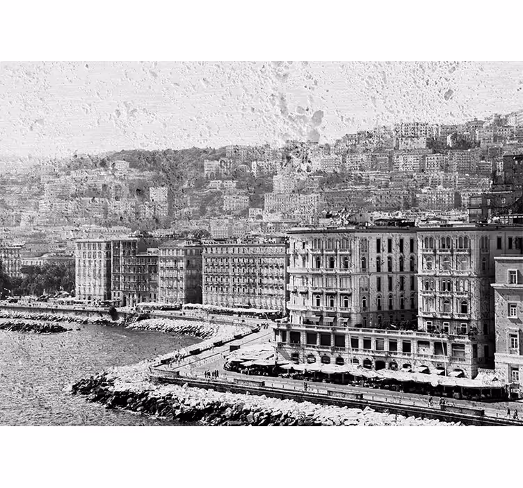 Fototapet de oraș vedere la coasta din napoli - TenStickers
