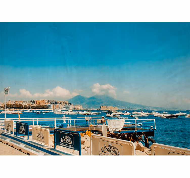 Fototapet de oraș perspectivă asupra litoralului din napoli - TenStickers