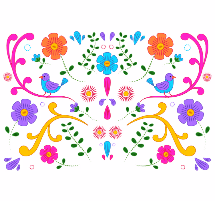 Picturi murale de flori design floral colorat - TenStickers