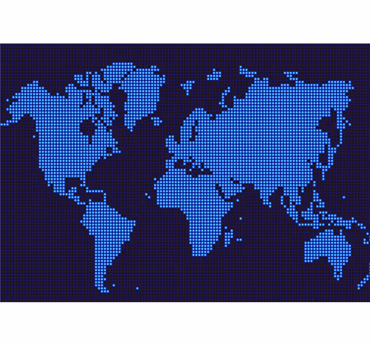 Fototapet harta lumii harta pixelată globală - TenStickers