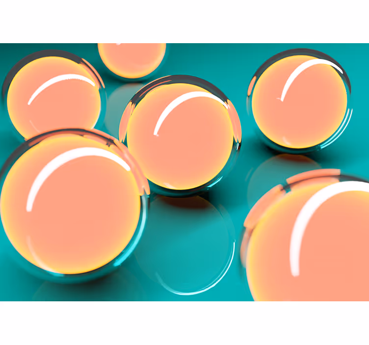 Fototapet abstract sfere transparente plutitoare - TenStickers