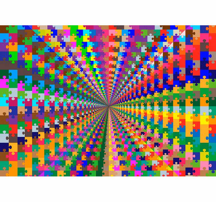 Fototapet 3D explozie puzzle - TenStickers