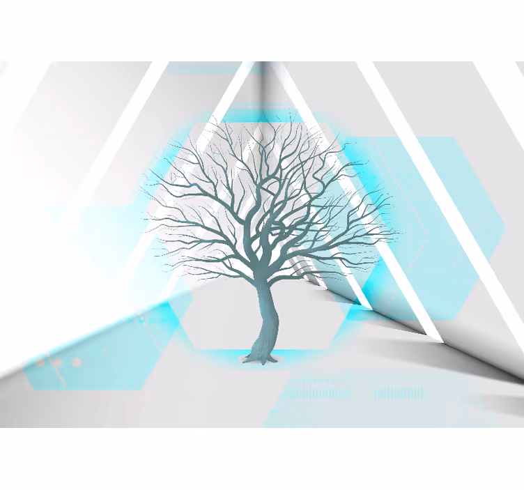 Arbori fototapet design geometric al copacului - TenStickers