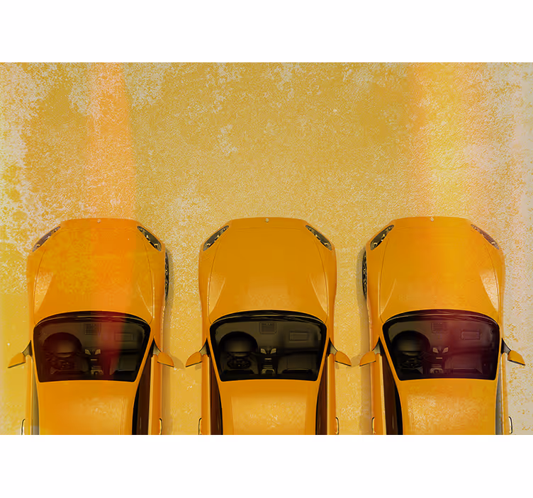 Fototapet vehicule mașini sport galbene - TenStickers