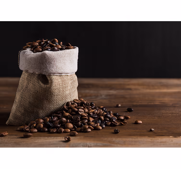 Fototapet muzică pungă de boabe de cafea - TenStickers