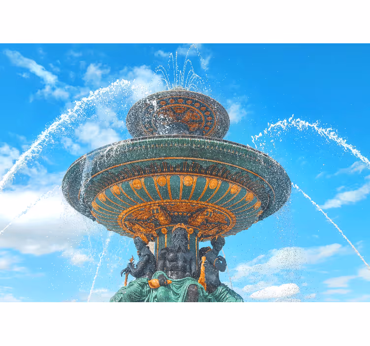 Fototapet de oraș sculptură de fântână maiestuoasă - TenStickers