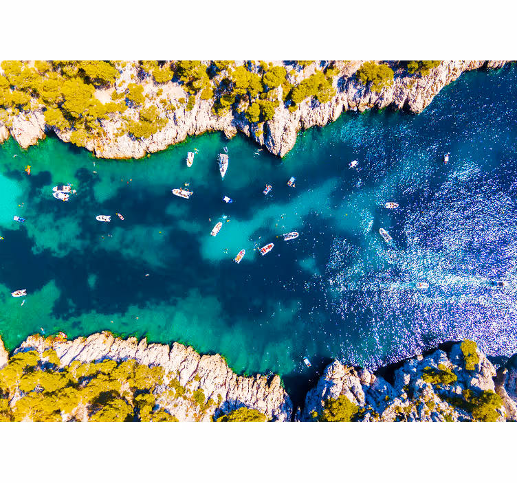Fototapet peisaje vedere aeriană a coastei - TenStickers