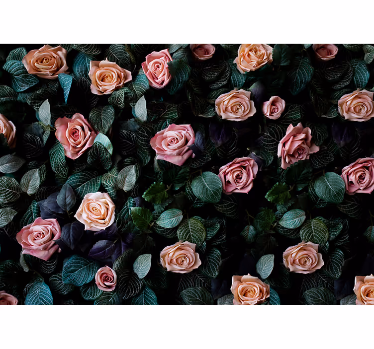 Fototapet cu flori romantic trandafir floral - TenStickers