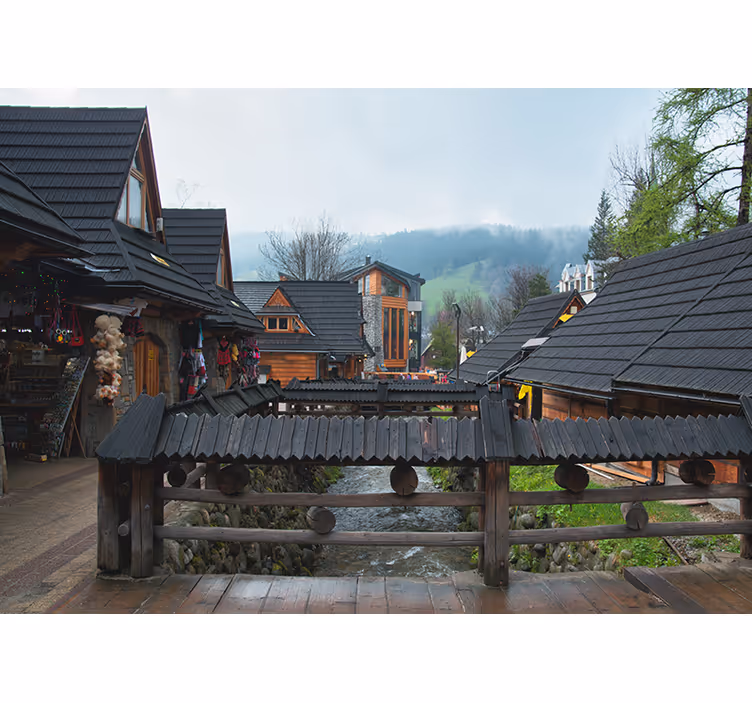 Fototapet de oraș sat alpin fermecător - TenStickers