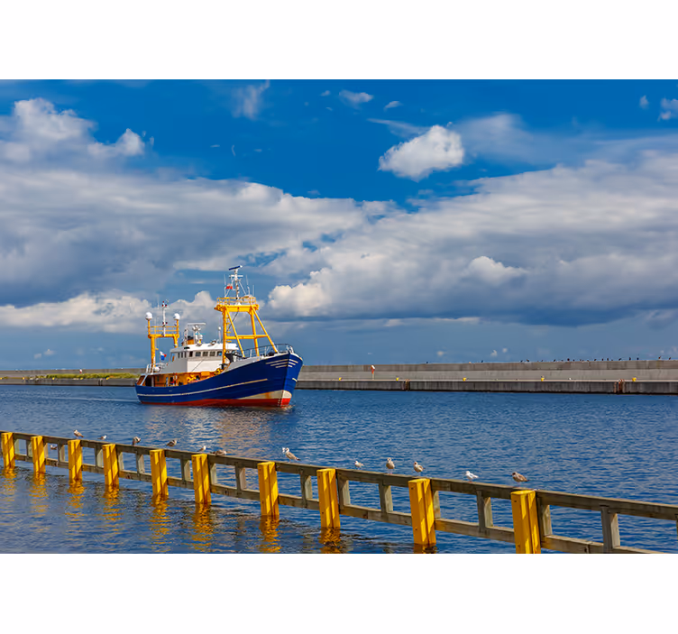 Fototapet mare port de pescuit - TenStickers