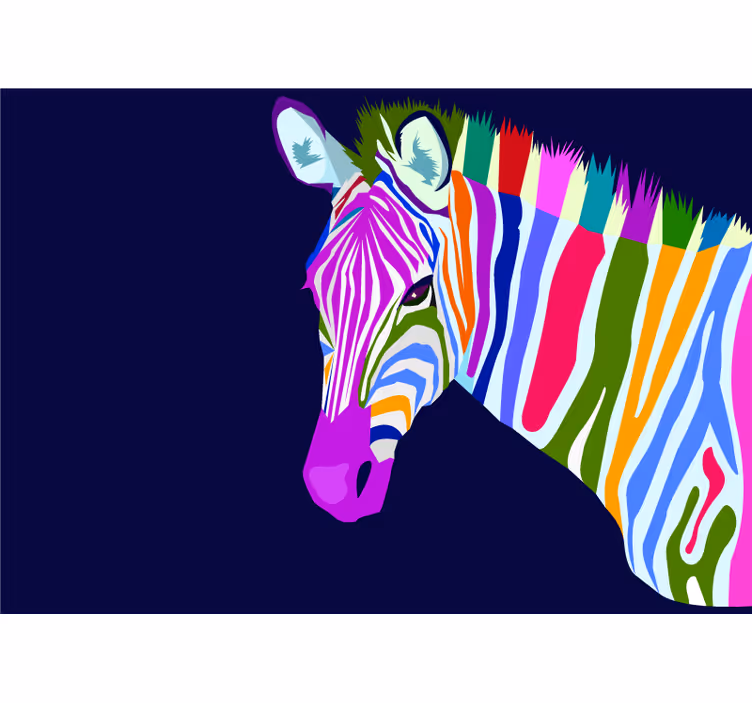 Fototapet animale zebră multicoloră - TenStickers