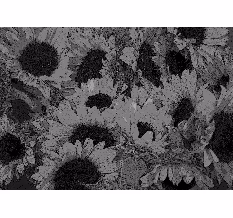 Fototapet cu flori model floral de floarea-soarelui - TenStickers