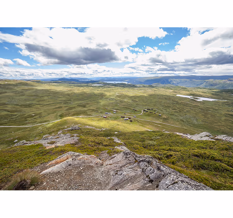 Fototapet peisaje vedere cu verdeață montană - TenStickers