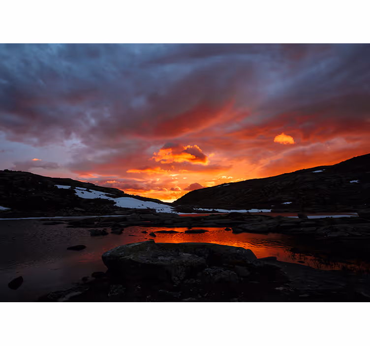 Fototapet peisaje reflexie uimitoare la apus - TenStickers
