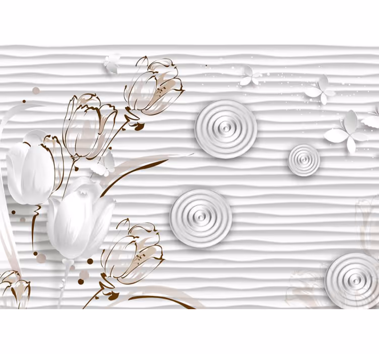 Fototapet cu flori lalele albe elegante - TenStickers