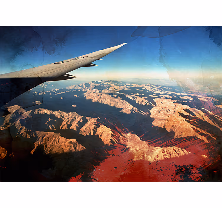 Fototapet vehicule vedere aeriană montană - TenStickers