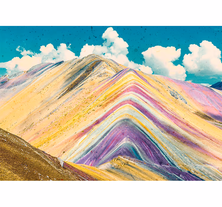 Fototapet peisaje vârfuri colorate de munte - TenStickers