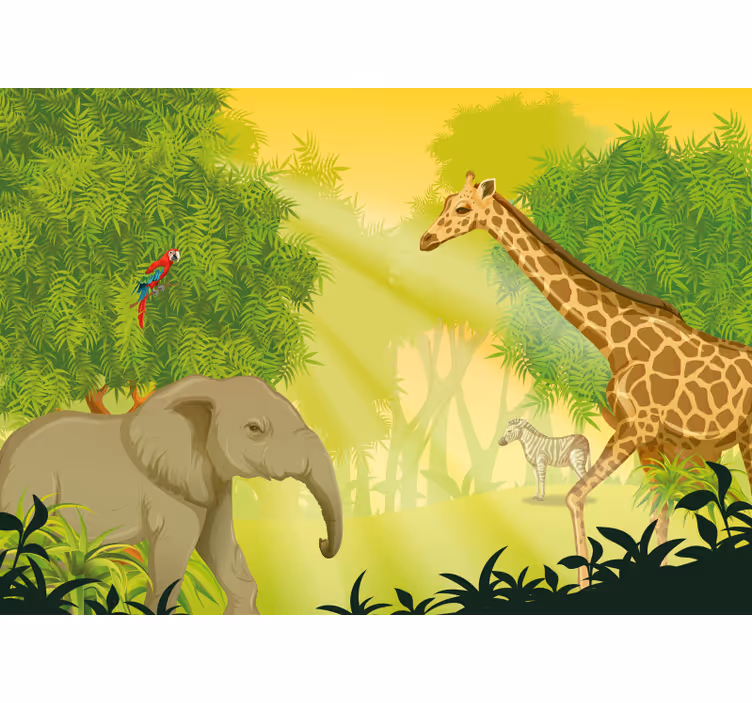 Fototapet animale peisaj safari în savana - TenStickers
